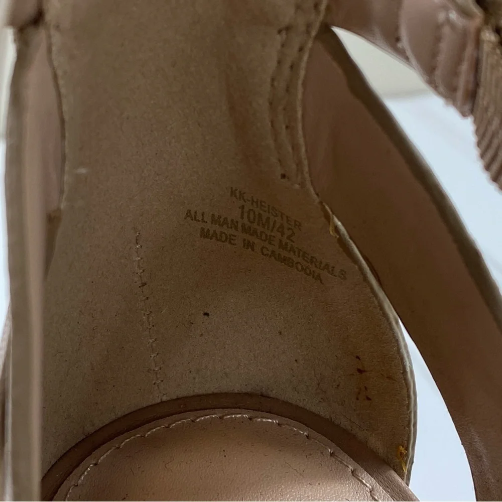 Kelly & Katie Women’s Brown Tan Buckle Ankle Wedge Heels Shoes‎ Sz 10M